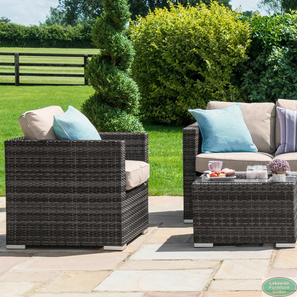 Georgia 3 Seat sofa Set with Ice Bucket Brown Lakeside