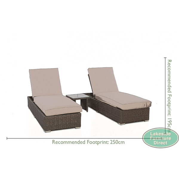 Pair rattan sun loungers cheap