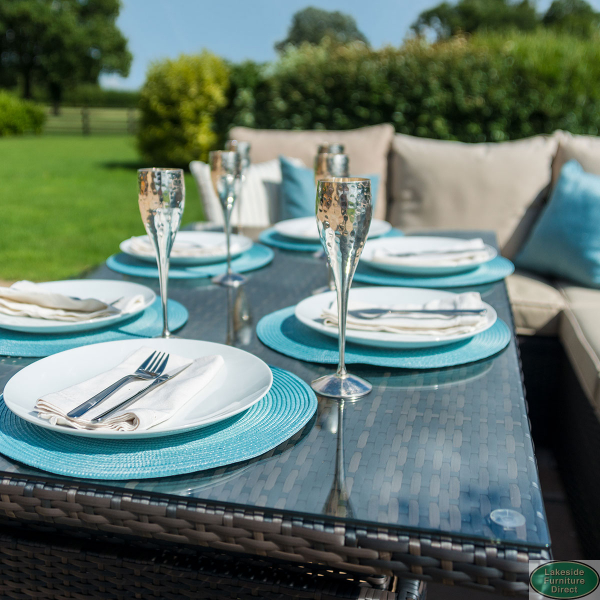 Extending Kingston Corner Dining Set Brown Lakeside Furniture Direct
