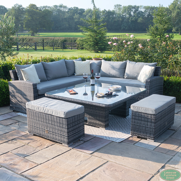 Kingston corner sofa dining set with shop rising table