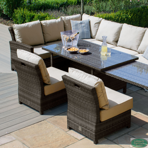 Kingston corner sofa dining set with rising table top