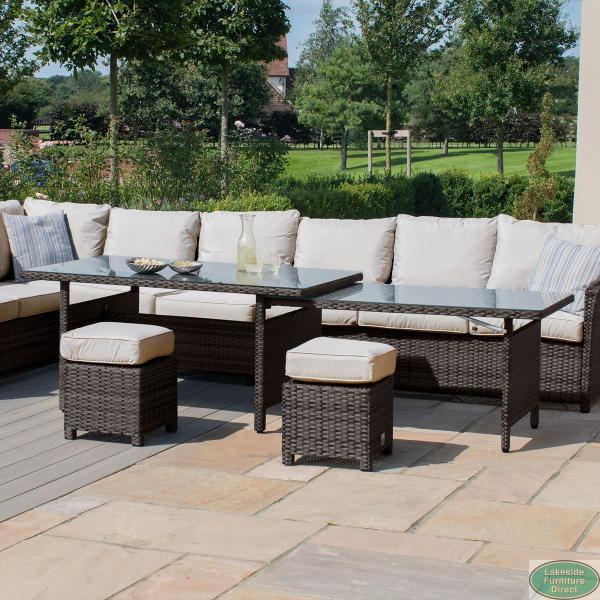 Extending Kingston Corner Dining Set Brown