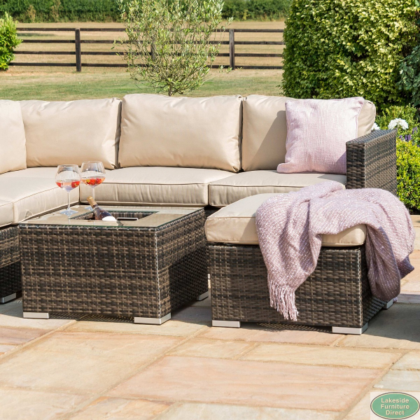 Maze rattan london corner sofa set grey outlet