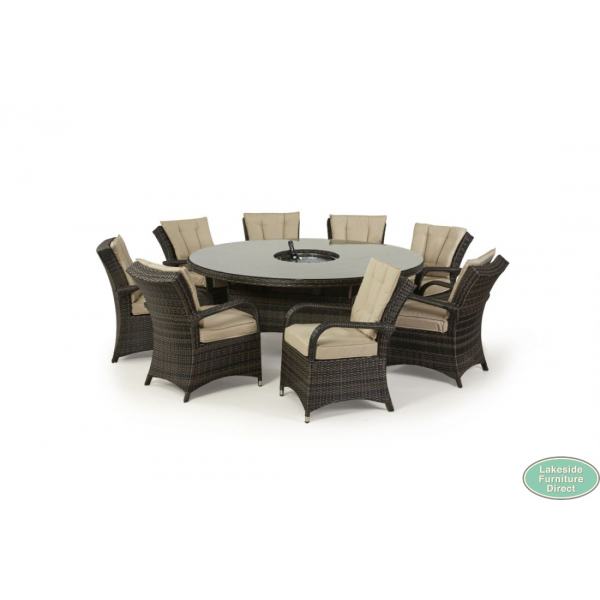 8 Seat Round Dining Set With Ice Bucket, 8 Seater Round Garden Dining Table And Chairs Set