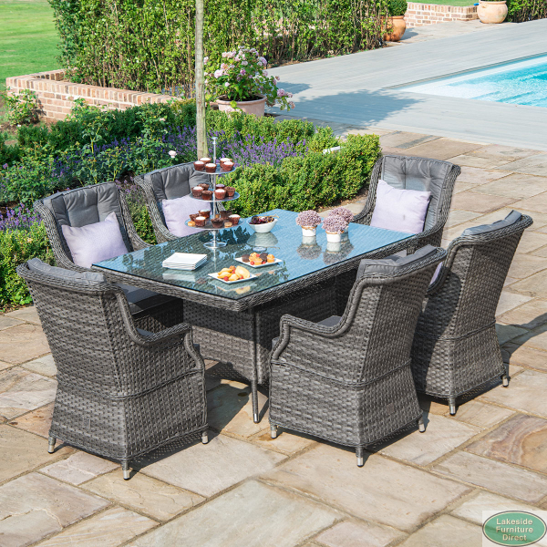 6 seater rectangular hot sale rattan dining set