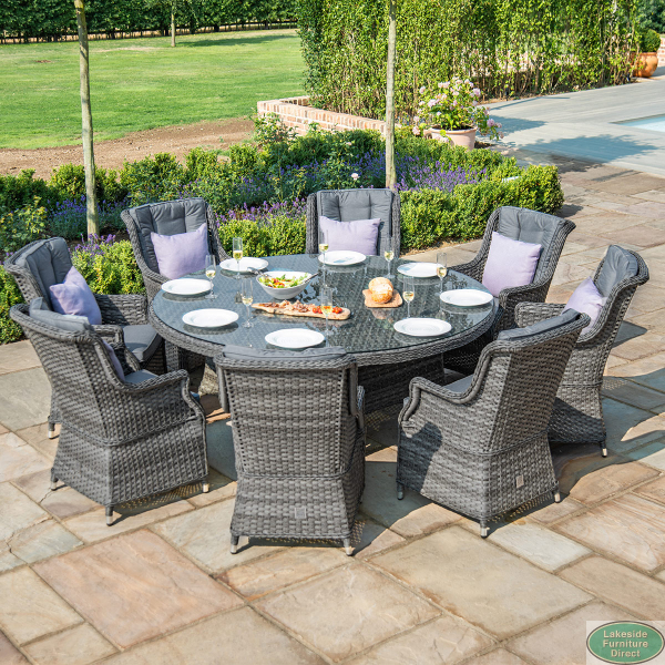 Victoria 8 seat round dining set Lakeside Furniture Direct