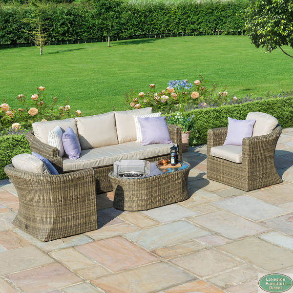 Winchester 3 Seater sofa set with Fire pit Coffee Table Lakeside