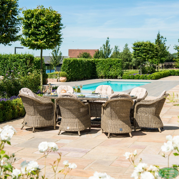 8 seater oval rattan garden furniture best sale