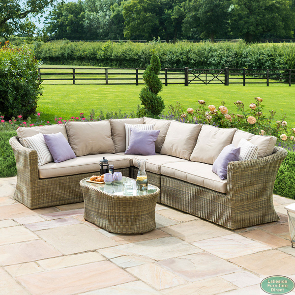 Small corner rattan garden furniture best sale