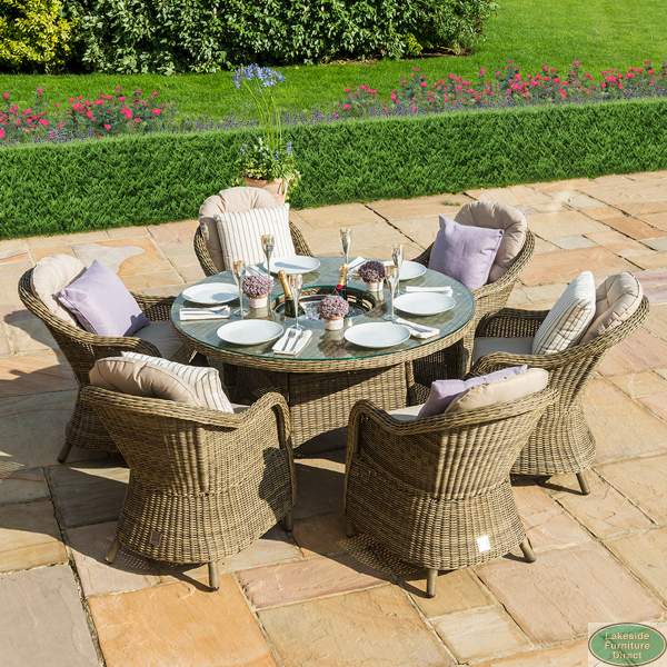 Rattan dining set with ice cheap bucket